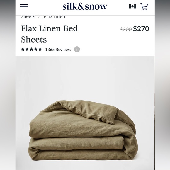 silk&snow Other - $305 Silk & Snow New! 100% Flax Linen Olive Green Duvet Cover in King